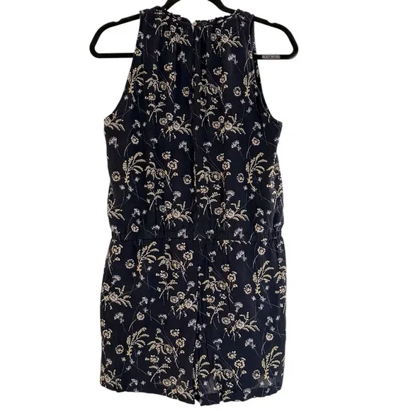 LOFT navy floral sleeveless romper jumpsuit spring summer cool breezy casual - Picture 8 of 12